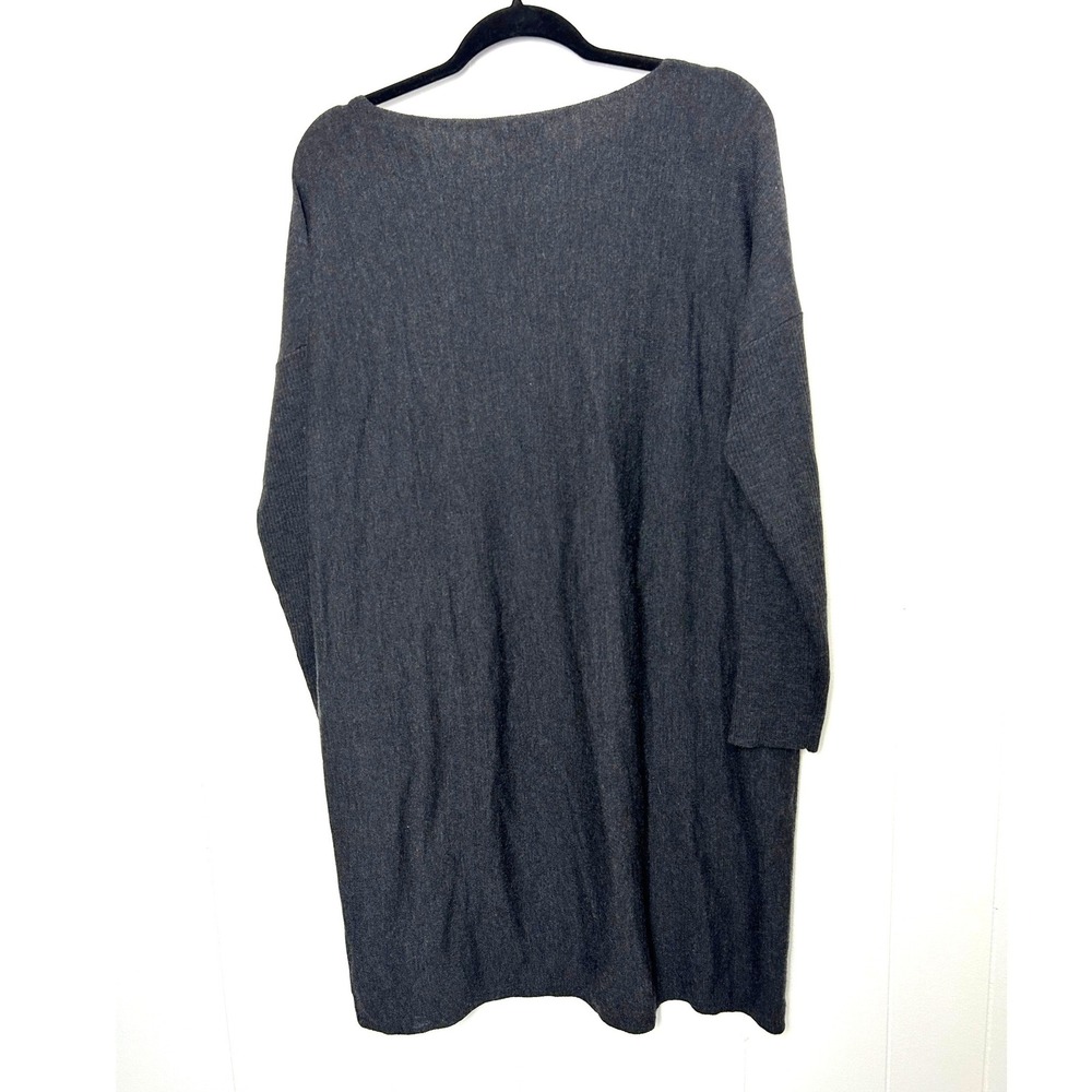 Eileen Fisher 100% Merino Wool Sweater Dress Women S Grey quiet luxury old money - Picture 2 of 7